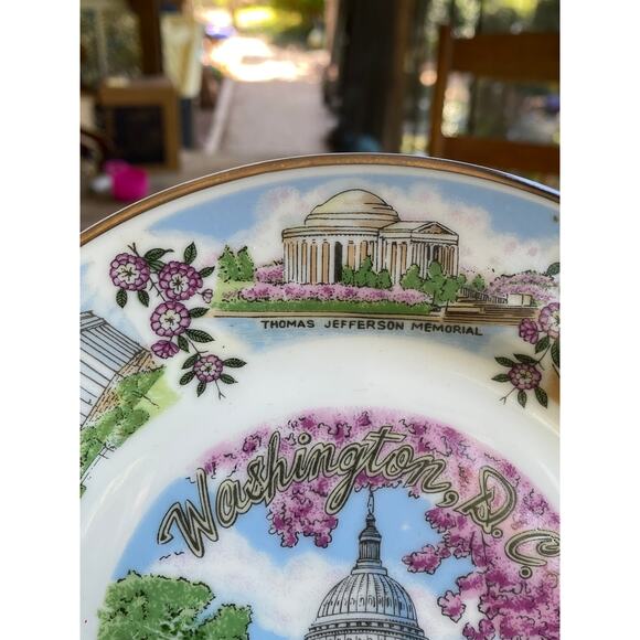1980s US Capitol Washington DC Decor Souvenir Plate 7.5 inches Silberne Product - Picture 7 of 14
